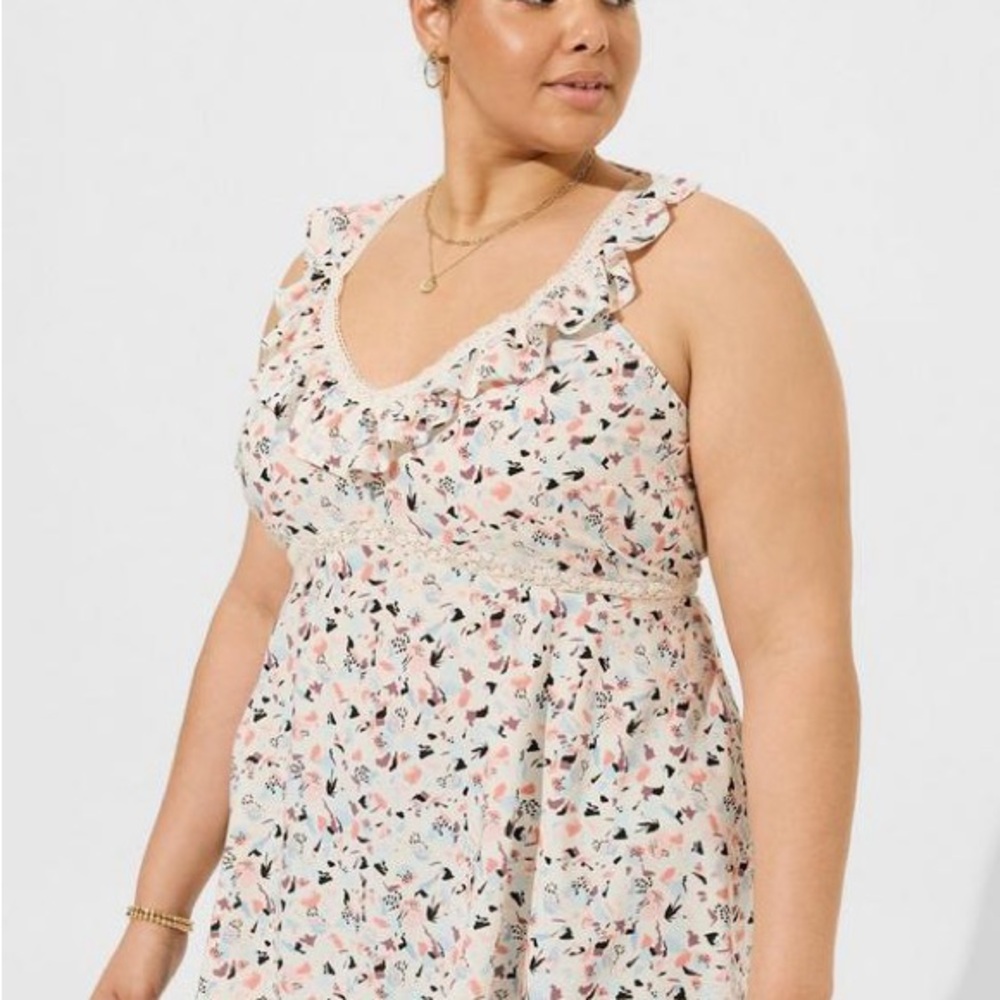 Torrid Multicolor Lace Trim Top